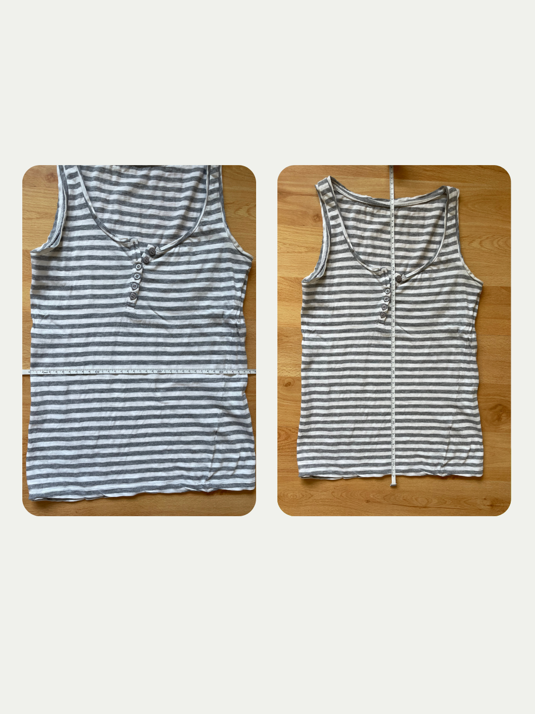 Grey & White Striped Tank Top