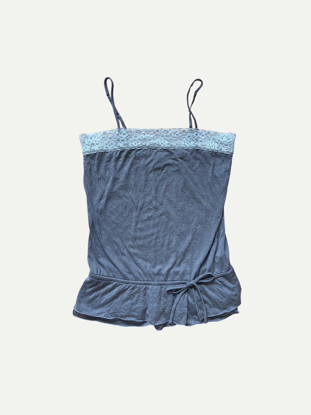 E Spirit Brown Lace Trim Tank Top