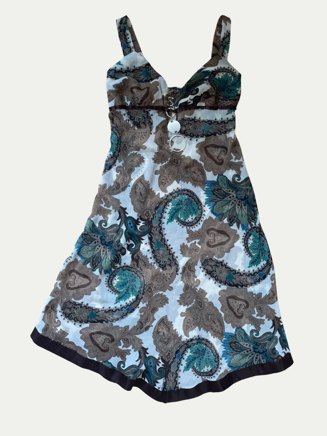 Patterned Dress with Metal Detailing