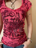 EDC by Espirt Pink Patterend T Shirt
