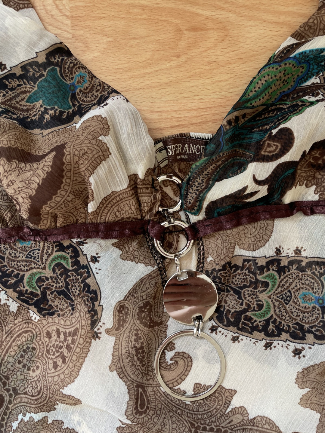 Patterned Dress with Metal Detailing